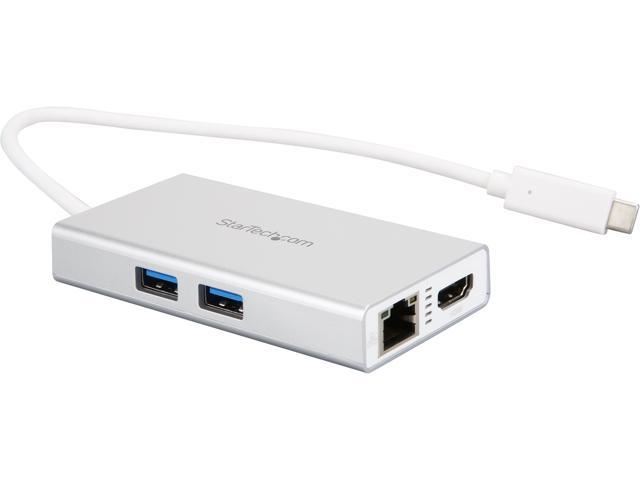 USB-C Multiport Adapter, USB-C Travel Docking Station with 4K HDMI, Portable Mini USB Type-C Dock for Laptop, White USB-C Multiport Adapter, USB-C Travel Docking Station with 4K HDMI, Portable Mini USB Type-C Dock for Laptop, White